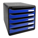 Module De Classement Big Box Plus 5 Tiroirs Iderama - Bleu Royal Brillant - Exacompta