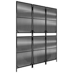 vidaXL Cloison de séparation 3 panneaux noir résine tressée