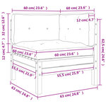 vidaXL Canapé d'angle de jardin avec coussins 2 Pièces bois pin imprégné