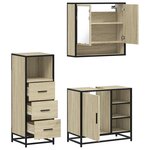 vidaXL Ensemble de meubles de salle de bain 3 Pièces chêne sonoma