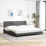 vidaXL Cadre de lit sans matelas gris foncé 200x200 cm tissu