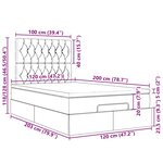 vidaXL Cadre de lit ottoman avec matelas crème 120x200cm tissu