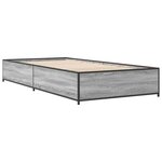 vidaXL Cadre de lit sonoma gris 90x190 cm bois d'ingénierie et métal