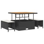 vidaXL Ensemble de canapé de jardin avec coussin 11 Pièces Noir et crème