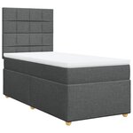 vidaXL Sommier à lattes de lit et matelas Gris foncé 90x190 cm Tissu