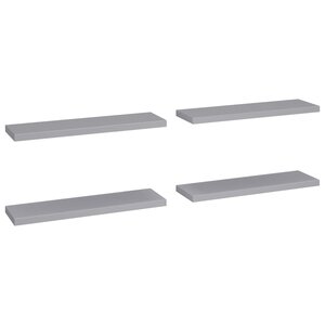vidaXL Étagères murales flottantes 4 Pièces gris 90x23 5x3 8 cm MDF