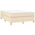 vidaXL Sommier à lattes de lit avec matelas Crème 140x200 cm Tissu
