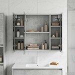 vidaXL Armoire Miroir de Salle de Bain Gris béton 60 x 14 5 x 50 cm