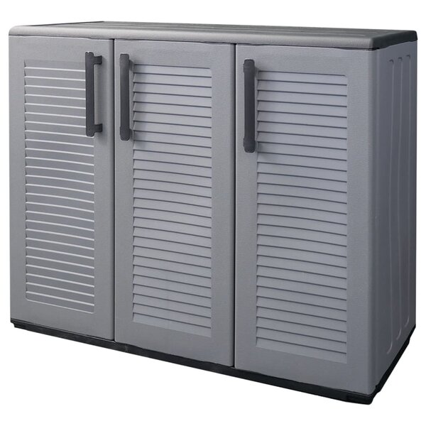 vidaXL Armoire de rangement de jardin Gris et noir 102x37x84 cm PP