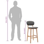 vidaXL Tabourets de bar lot de 2 gris foncé tissu