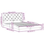 vidaXL Cadre de lit avec LED sans matelas gris foncé 140x190 cm tissu