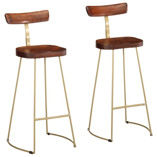 vidaXL Tabourets de bar lot de 2 49x43x103 cm bois de manguier massif