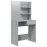 vidaXL Coiffeuse avec miroir Sonoma gris 74 5x40x141 cm