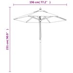 vidaXL Parasol de jardin avec mât en bois sable 196x231 cm