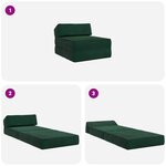 vidaXL Canapé-lit pliable Vert foncé 60 x 70 x 41 cm Tissu