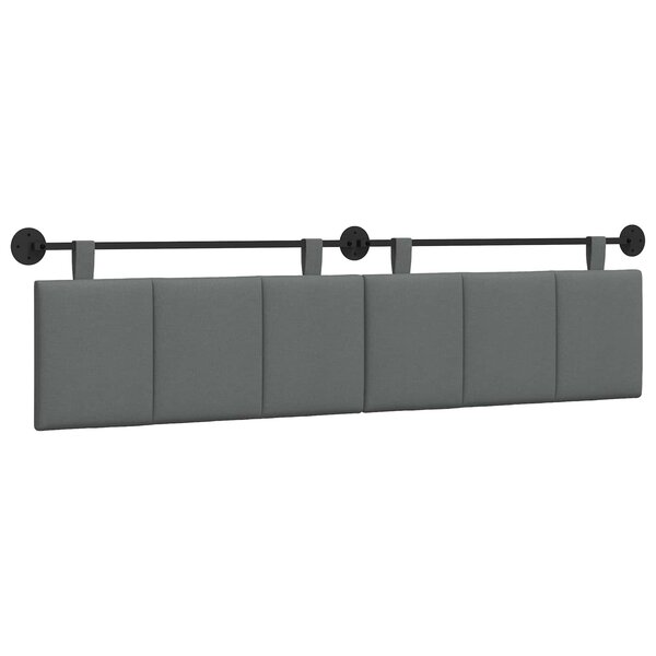 vidaXL Tête de lit suspendue Gris foncé Tissu