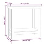vidaXL Banc de travail Gris 80x50x80 cm Bois de pin massif
