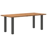 vidaXL Table à manger marron clair bois de chêne massif rectangulaire