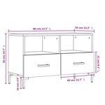 vidaXL Meuble TV Gris béton 80x36x50 cm Bois d'ingénierie
