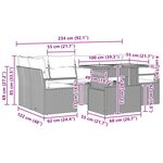 vidaXL Ensemble de canapé de jardin 7 Pièces gris et bleu marine