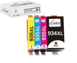 934xl 935xl - 4 cartouches compatibles hp 934 et hp 935 xl 1 noir + 1 cyan + 1 magenta + 1 jaune