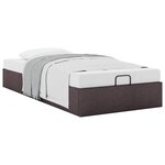 vidaXL Cadre de lit ottoman sans matelas marron foncé 100x200 cm tissu