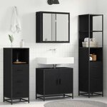 vidaXL Ensemble de mobilier de salle de bain 4 Pièces Chêne noir