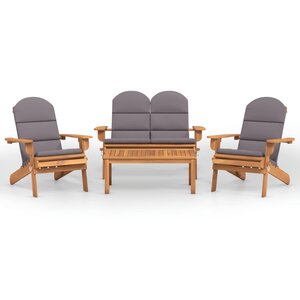 vidaXL Ensemble de salon de jardin Adirondack 4 Pièces bois acacia solide