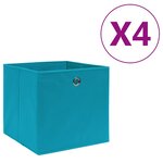 vidaXL Boîtes de rangement 4 Pièces Tissu intissé 28x28x28 cm Bleu azuré