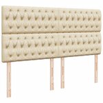 vidaXL Sommier à lattes de lit avec matelas Crème 180x200 cm Tissu