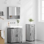 vidaXL Ensemble de mobilier de salle de bain 3 Pièces Gris Sonoma