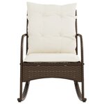 vidaXL Chaise à bascule de jardin avec coussins marron résine tressée