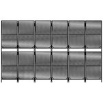 vidaXL Cloison de séparation 6 panneaux noir résine tressée