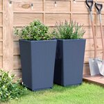 vidaXL Jardinières 2 Pièces bleu gris 32 5x32 5x57 cm PP