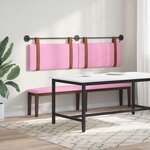 vidaXL Tête de lit suspendue Avec lumière LED Rose PU antique