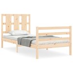 vidaXL Cadre de lit et tête de lit 100x200 cm bois massif