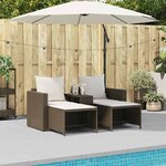 vidaXL Salon de jardin 5 Pièces avec coussins empilable marron polyrotin