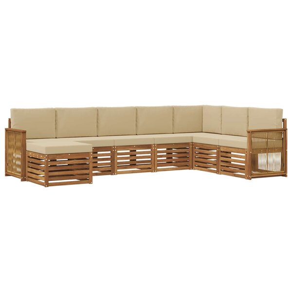 vidaXL Ensemble de canapés d'extérieur 6 pc Naturel