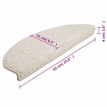 vidaXL Tapis d'escalier 10 Pièces 65x21x4 cm Blanc