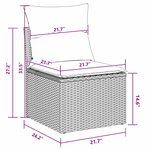 Ensemble de canapé de jardin 8 pièces avec coussins Noir Poly Rattan Acacia