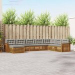 vidaXL Ensemble de canapés d'extérieur 8 Pièces Gris Naturel et Clair