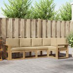 vidaXL Ensemble de canapés d'extérieur 5 Pièces Blanc et Beige