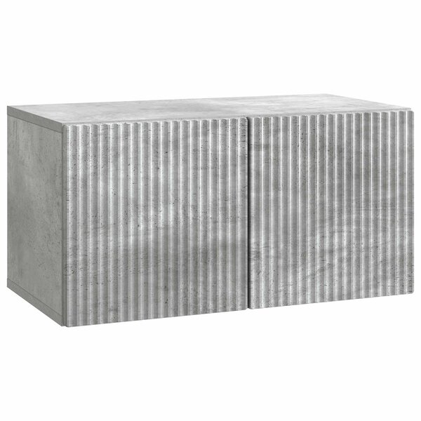 vidaXL Meuble TV mural 59 5 x 31 x 30 cm Gris béton Bois d'ingénierie
