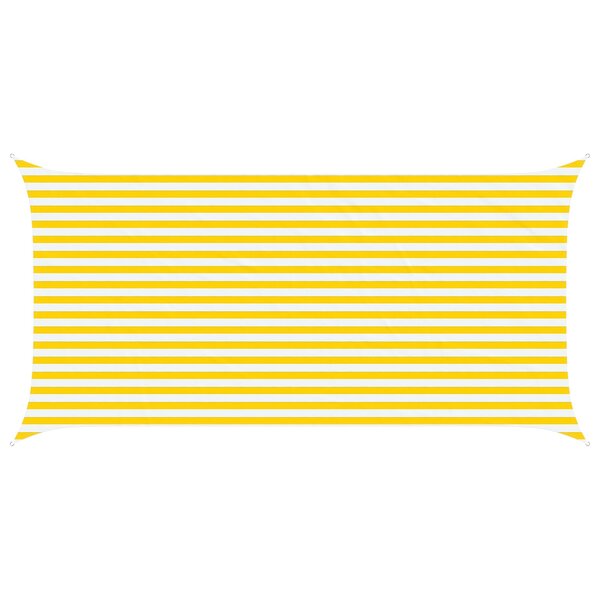 vidaXL Voile d'ombre Jaune et blanc 5 x 2 5 m 100   polyester Oxford