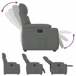 vidaXL Fauteuil inclinable électrique Gris foncé Tissu