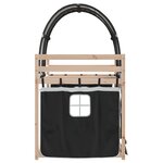 vidaXL Lit superposé avec rideaux blanc/noir 90x190 cm bois pin massif