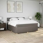 vidaXL Sommier à lattes de lit avec matelas Taupe 180x200 cm Tissu