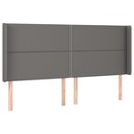 vidaXL Tête de lit avec oreilles Gris 183x16x118/128 cm Similicuir