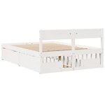 vidaXL Cadre de lit sans matelas blanc 135x190 cm bois de pin massif