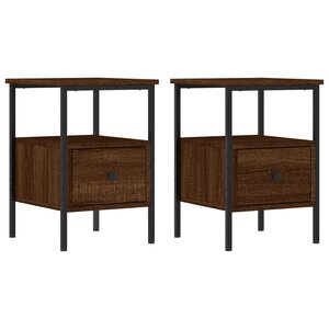 vidaXL Tables de chevet 2 Pièces chêne marron 34x36x50 cm bois ingénierie